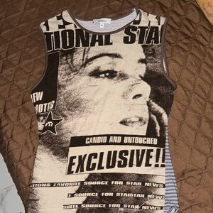 Graphic Sleeveless Top with Exclusive Print